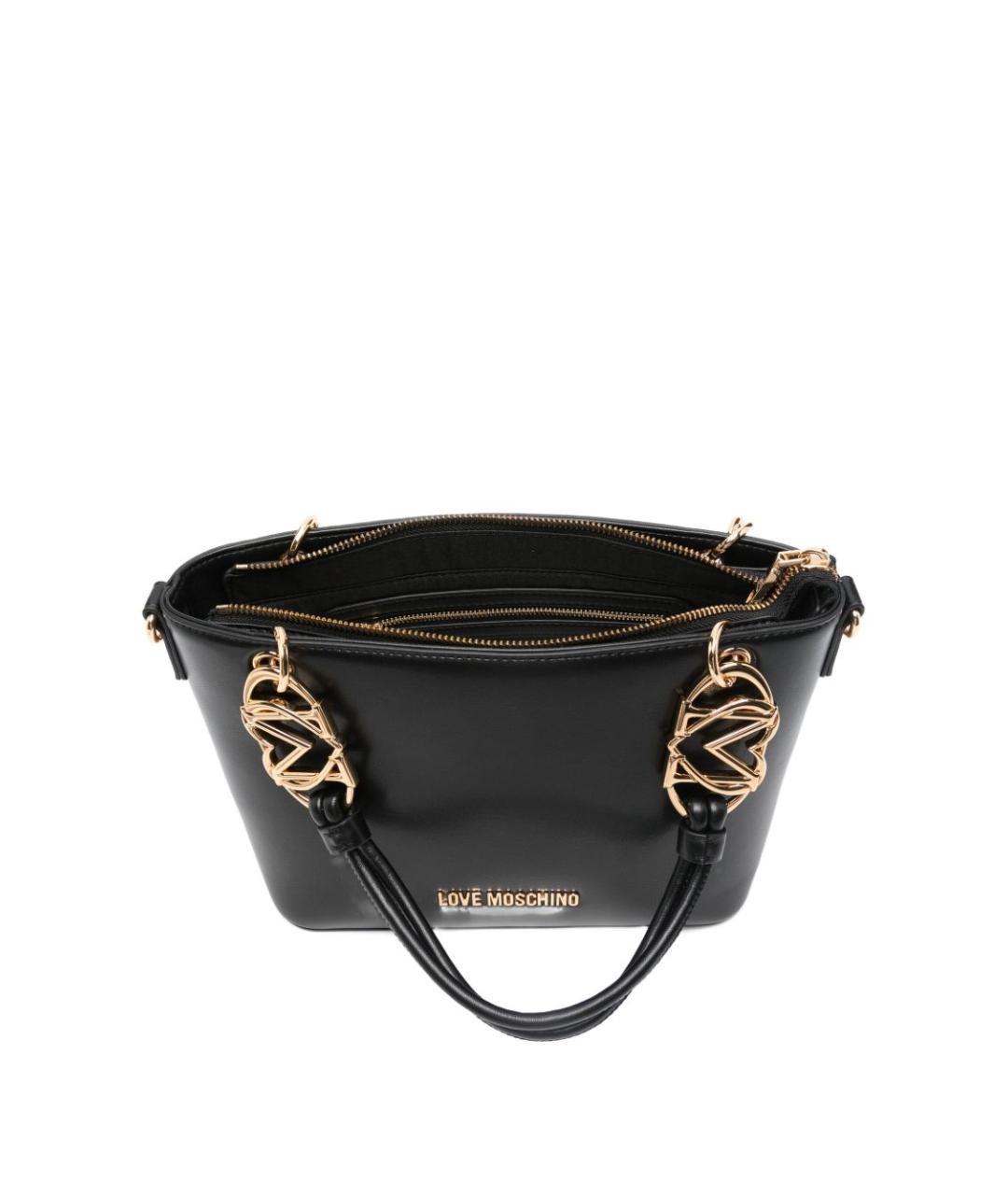 LOVE MOSCHINO Черная сумка тоут из искусственной кожи, фото 3