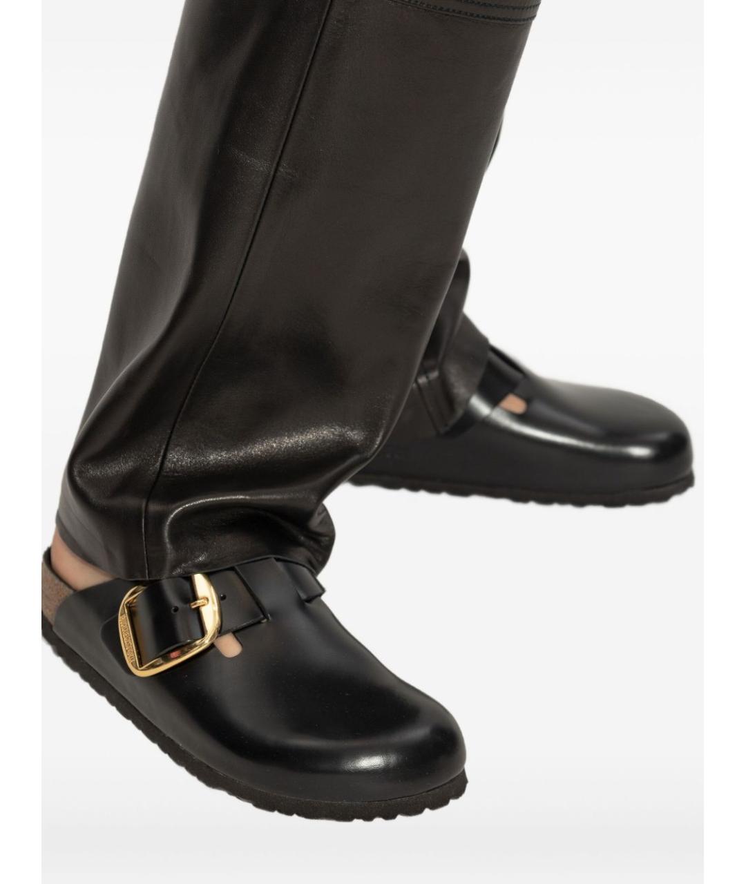 BIRKENSTOCK Черные кожаные сабо, фото 3