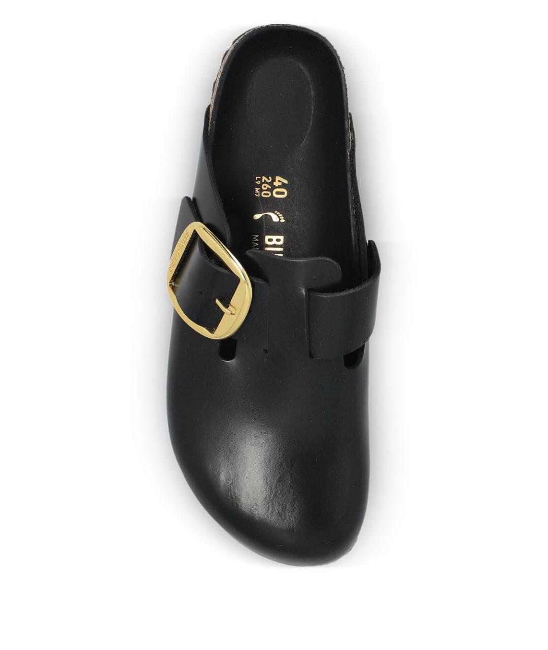 BIRKENSTOCK Черные кожаные сабо, фото 5