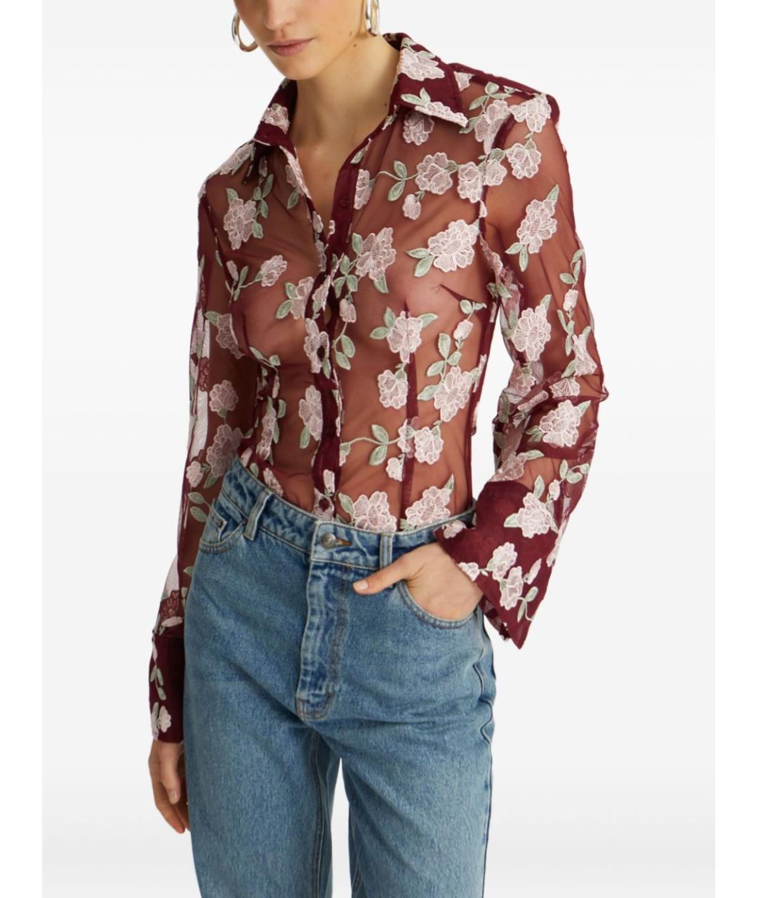 ROTATE Бордовая полиэстеровая блузы, фото 3