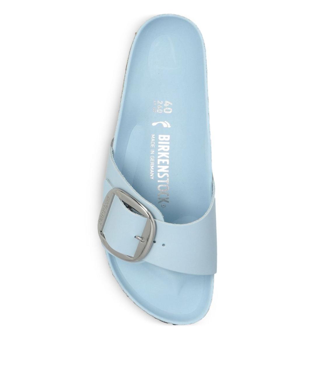 BIRKENSTOCK Синие кожаные шлепанцы, фото 3