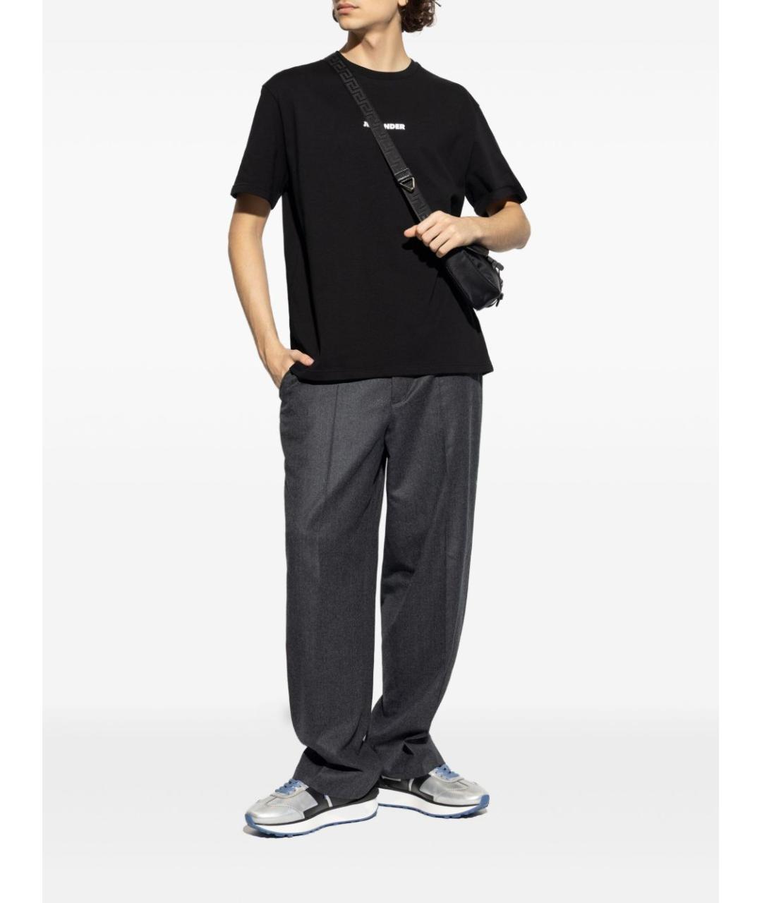 JIL SANDER Черная хлопковая футболка, фото 5