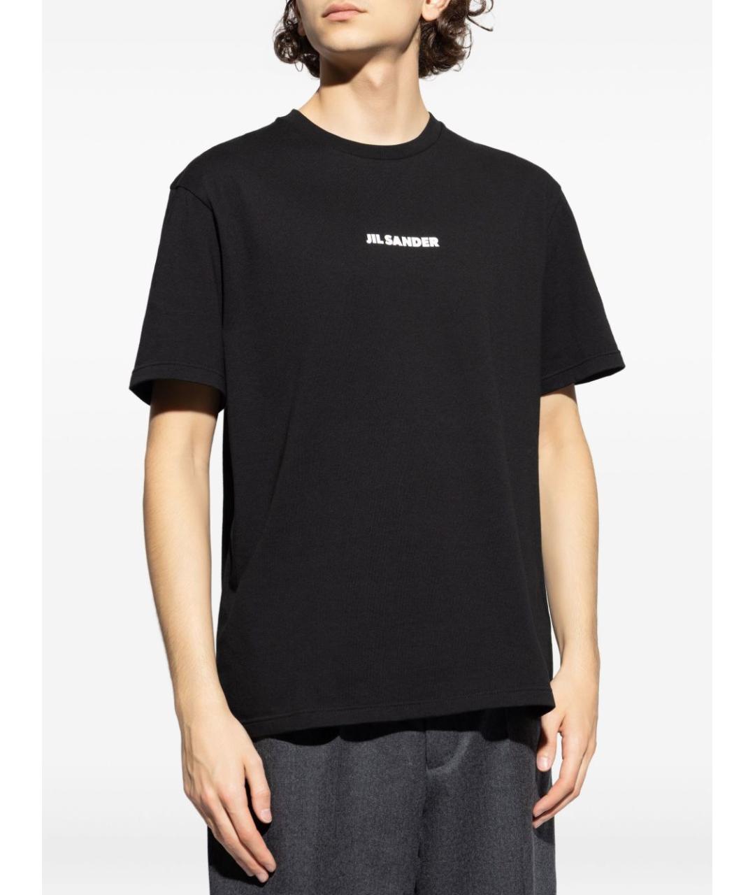 JIL SANDER Черная хлопковая футболка, фото 3