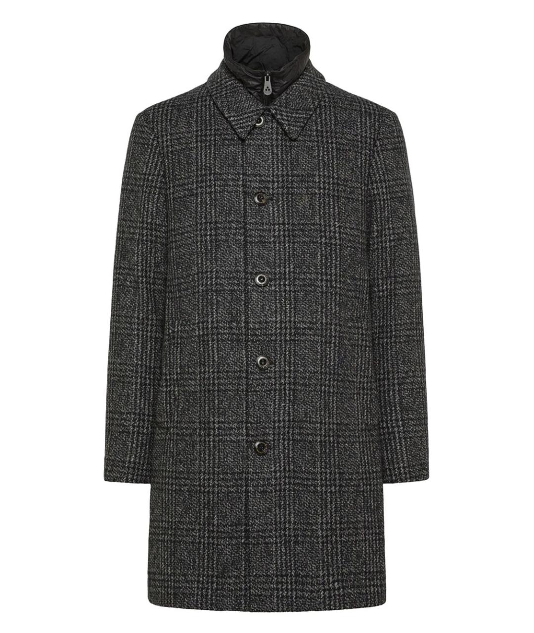 PEUTEREY Серое шерстяное пальто, фото 1