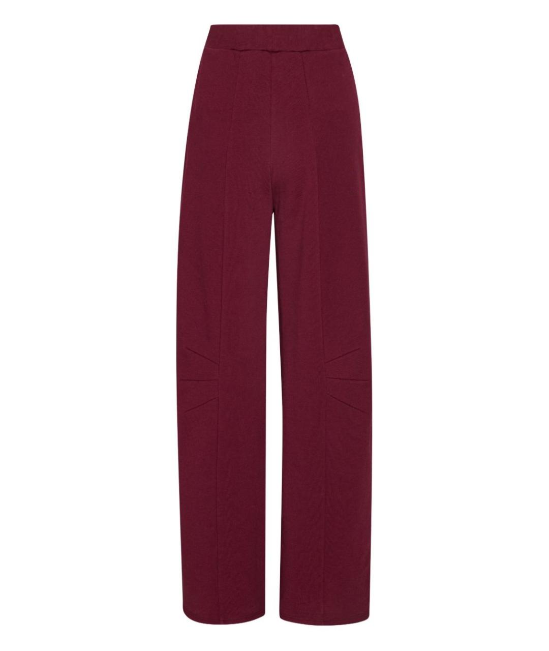 ROTATE Бордовые хлопковые прямые брюки, фото 6