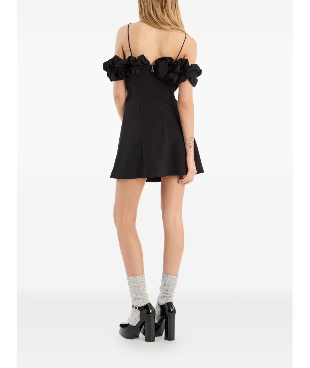 ROTATE Черное полиэстеровое повседневное платье, фото 4