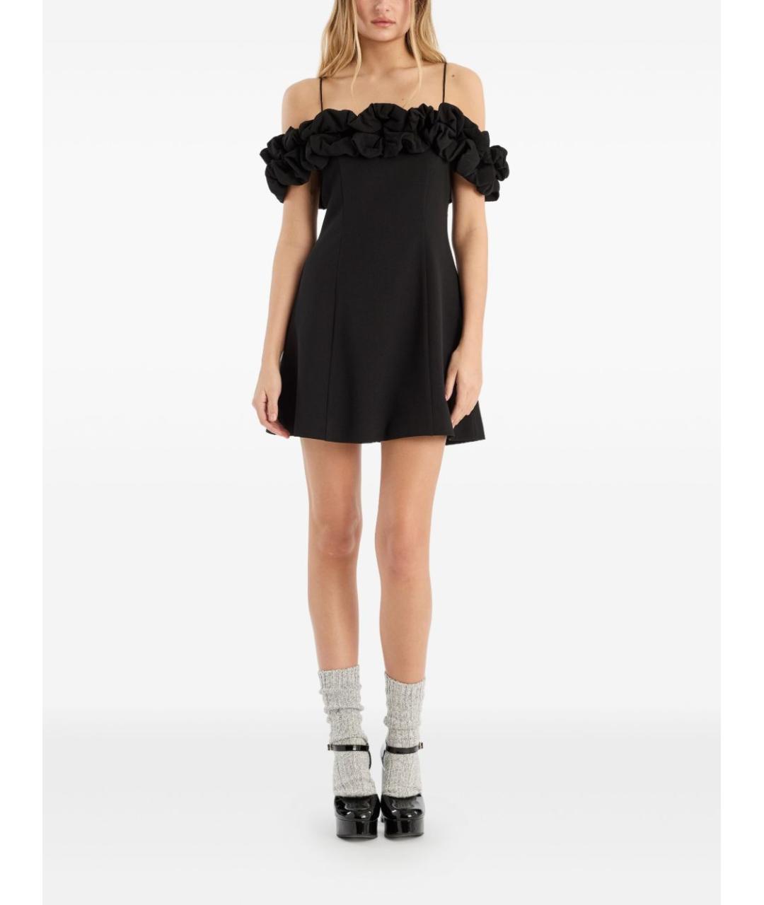 ROTATE Черное полиэстеровое повседневное платье, фото 5