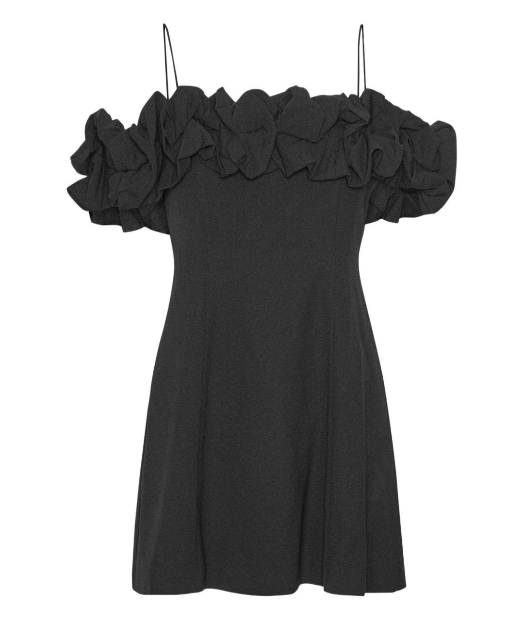 ROTATE Черное полиэстеровое повседневное платье, фото 1