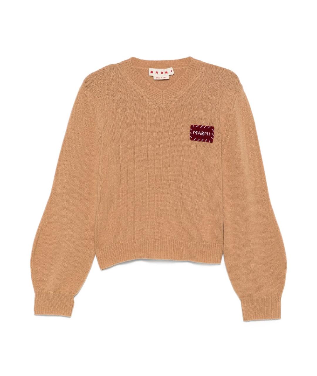 MARNI Коричневый кашемировый джемпер / свитер, фото 1