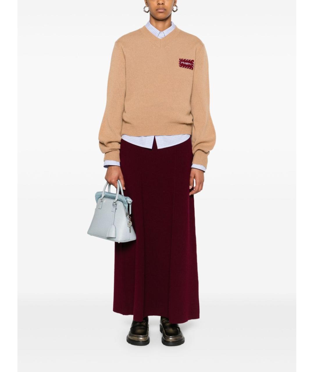 MARNI Коричневый кашемировый джемпер / свитер, фото 2