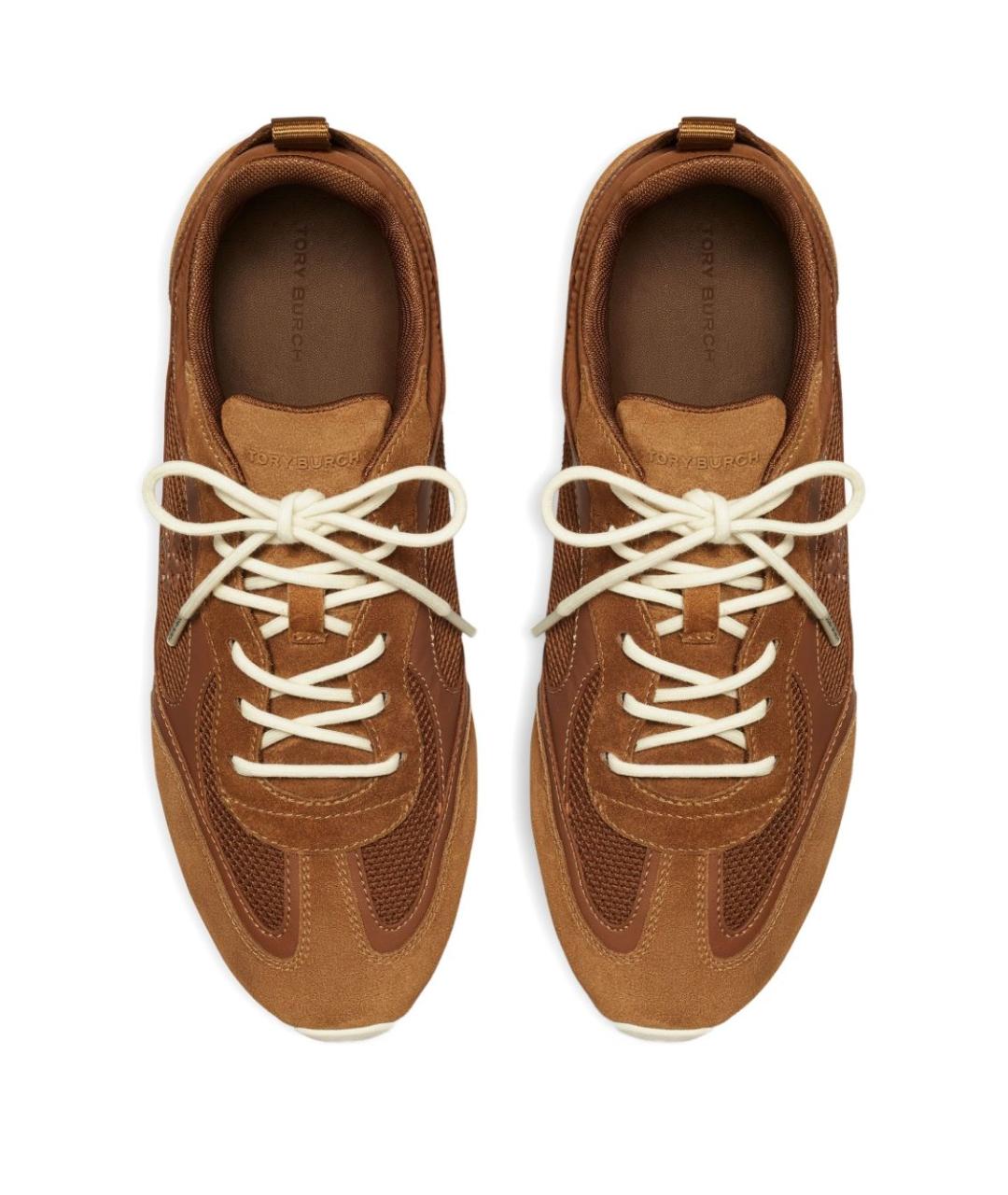 TORY BURCH Коричневые кожаные кроссовки, фото 4
