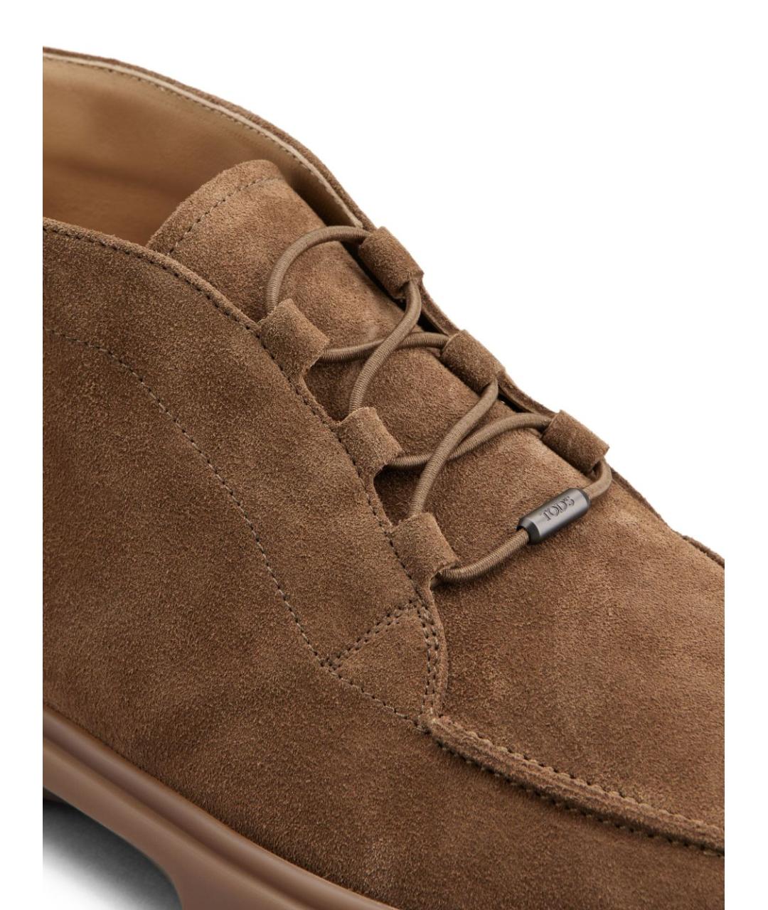 TOD'S Коричневые замшевые низкие ботинки, фото 3