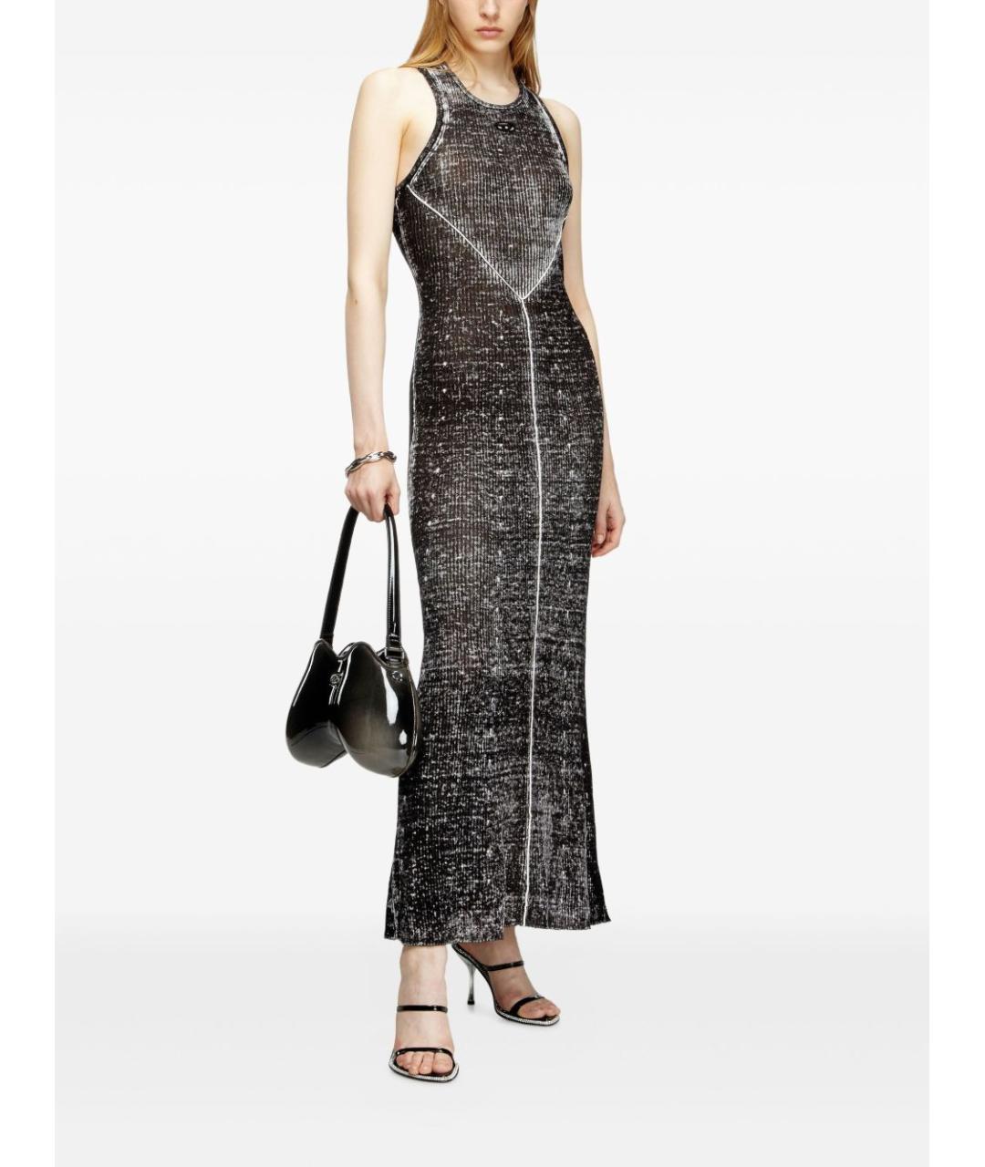 DIESEL Черное льняное вечернее платье, фото 3