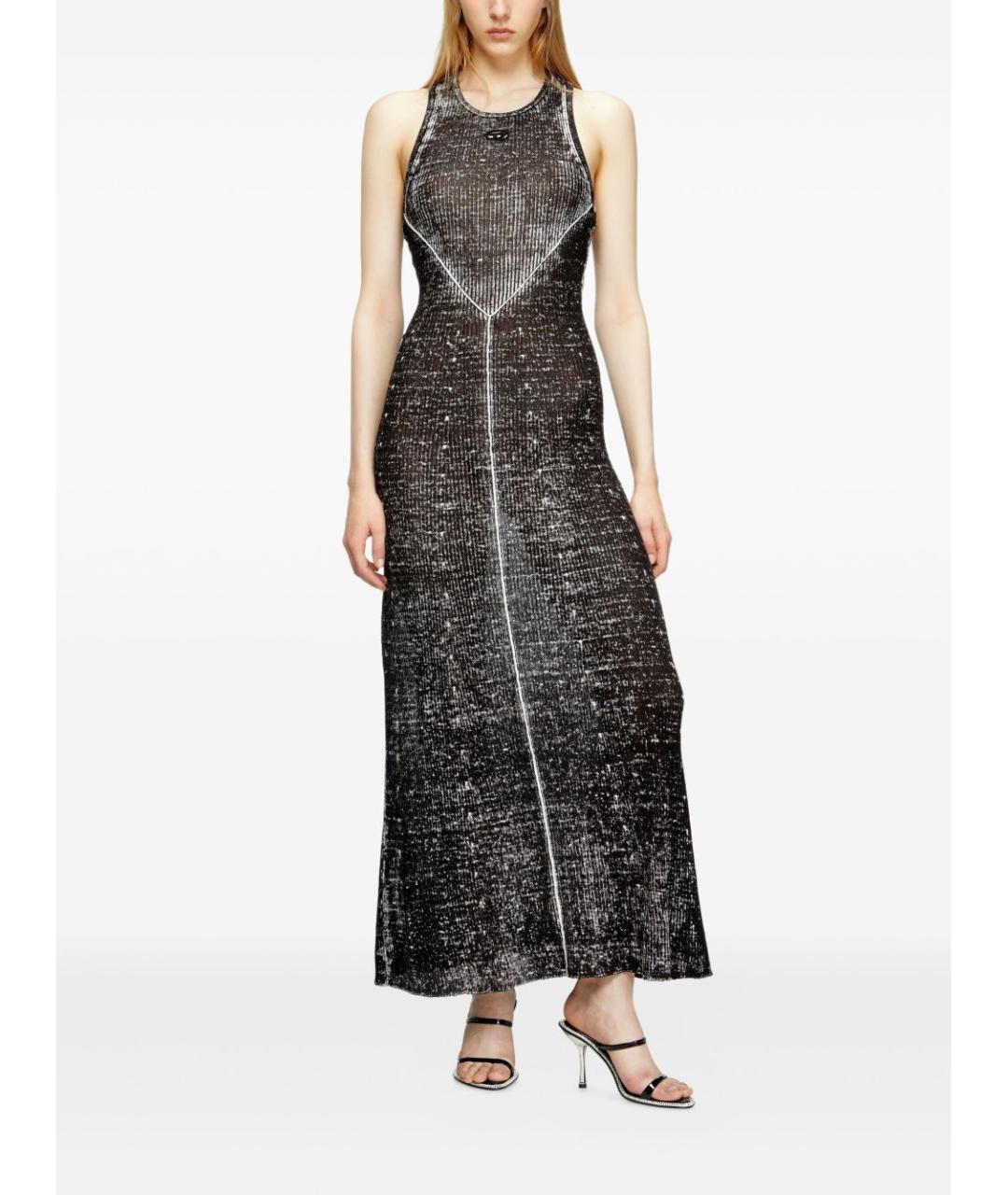 DIESEL Черное льняное вечернее платье, фото 2