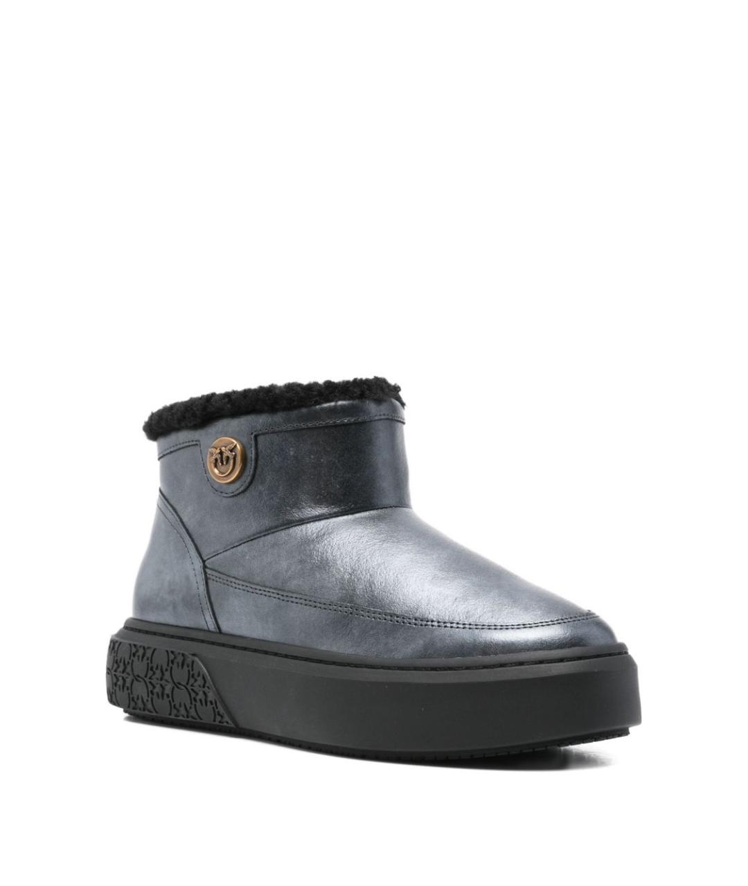 PINKO Черные кожаные ботинки, фото 4