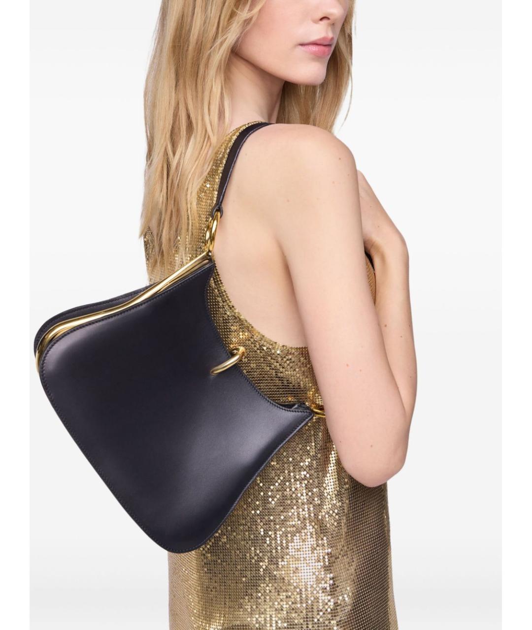 PACO RABANNE Черная кожаная сумка через плечо, фото 5