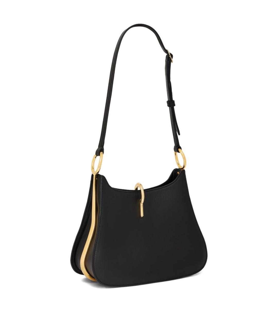 PACO RABANNE Черная кожаная сумка через плечо, фото 3