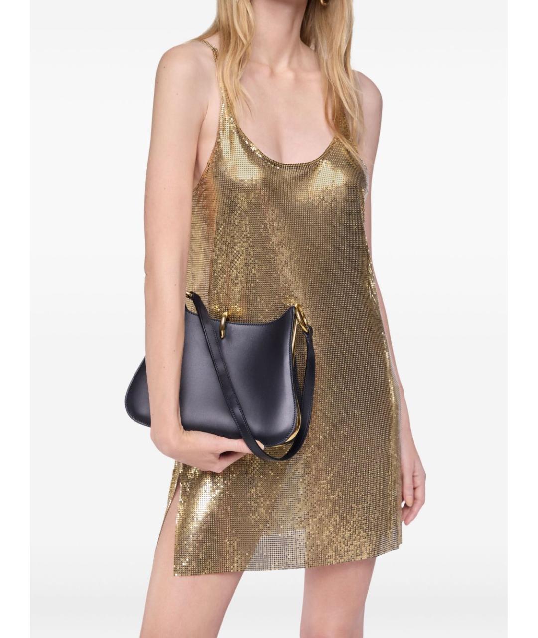 PACO RABANNE Черная кожаная сумка через плечо, фото 2