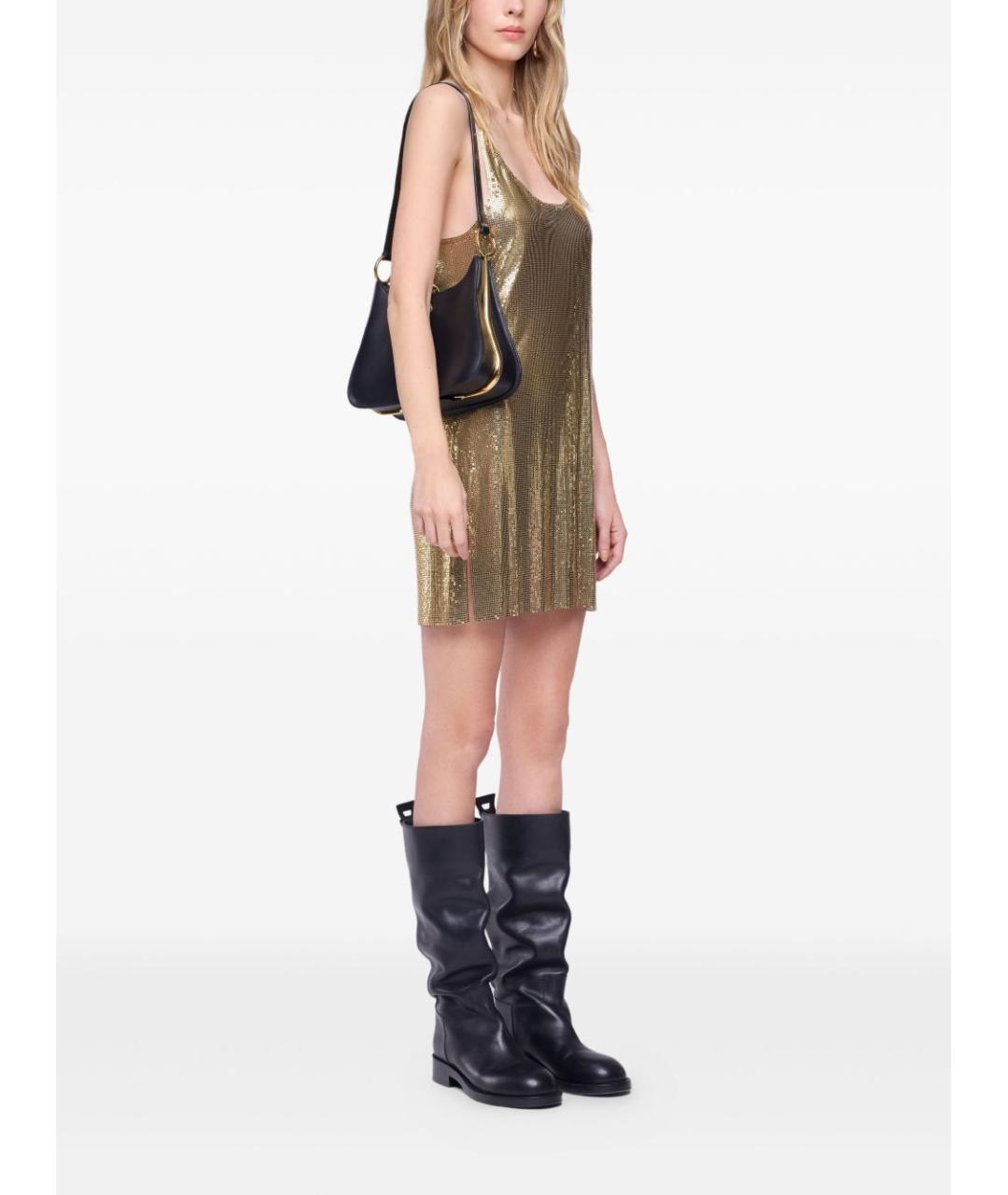 PACO RABANNE Черная кожаная сумка через плечо, фото 4