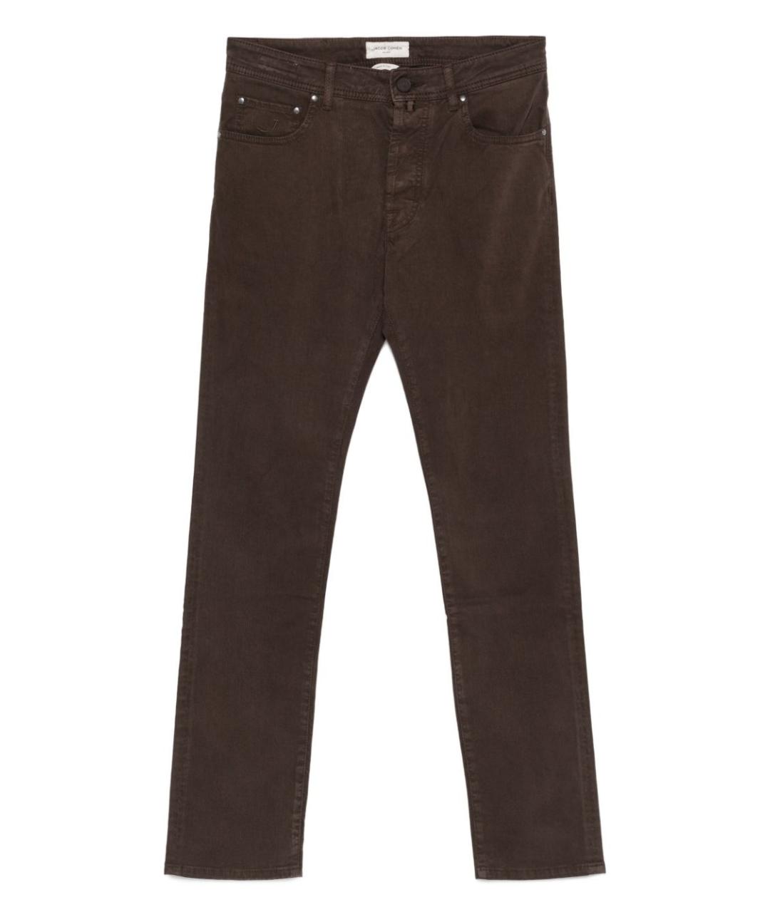 JACOB COHEN Коричневые хлопковые повседневные брюки, фото 1