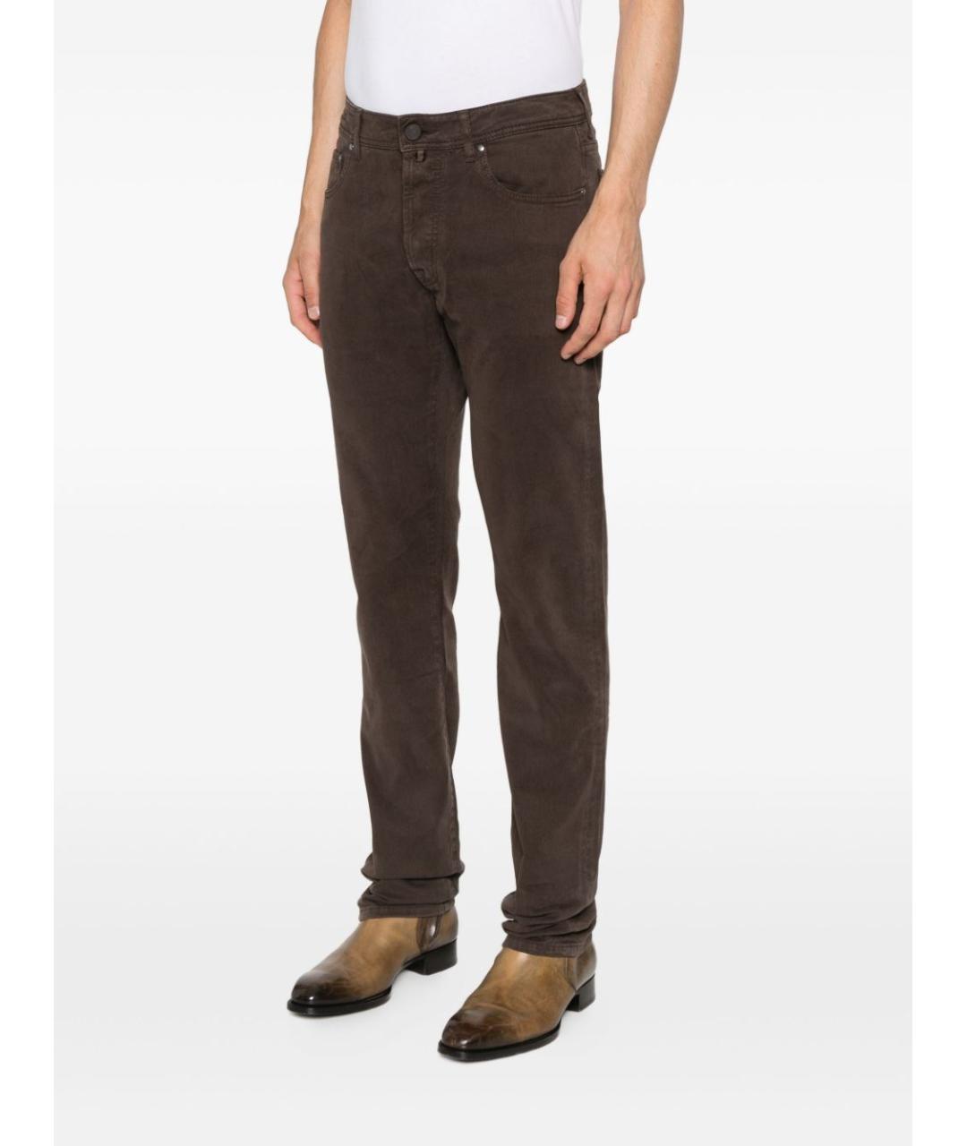 JACOB COHEN Коричневые хлопковые повседневные брюки, фото 5