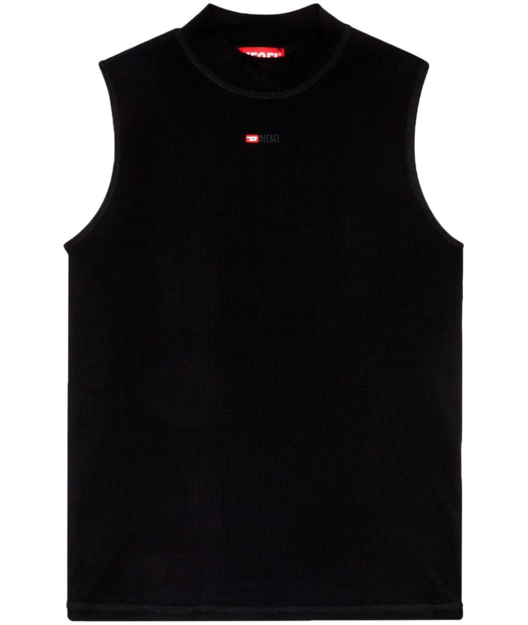 DIESEL Черная вискозная майка, фото 1