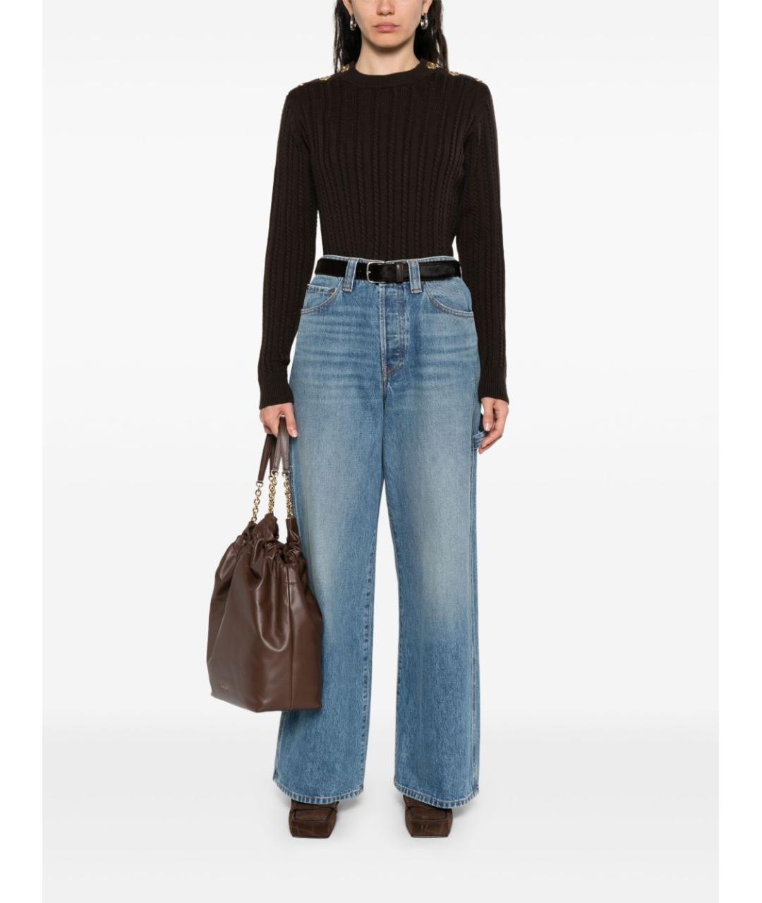 GOLDEN GOOSE DELUXE BRAND Коричневый шерстяной джемпер / свитер, фото 3