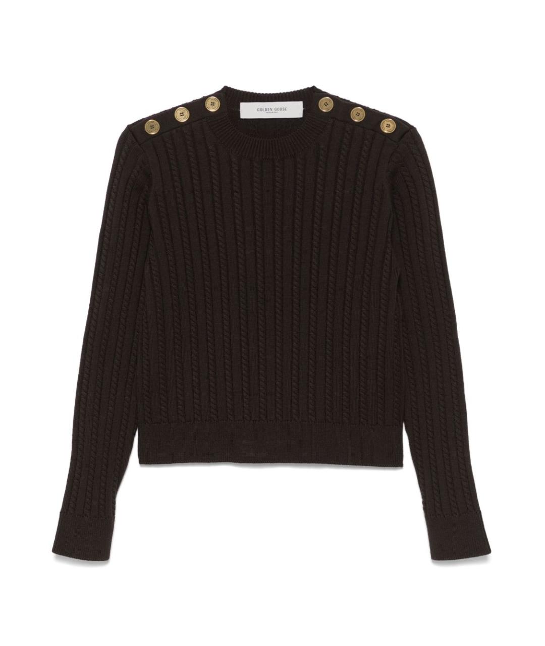 GOLDEN GOOSE DELUXE BRAND Коричневый шерстяной джемпер / свитер, фото 1