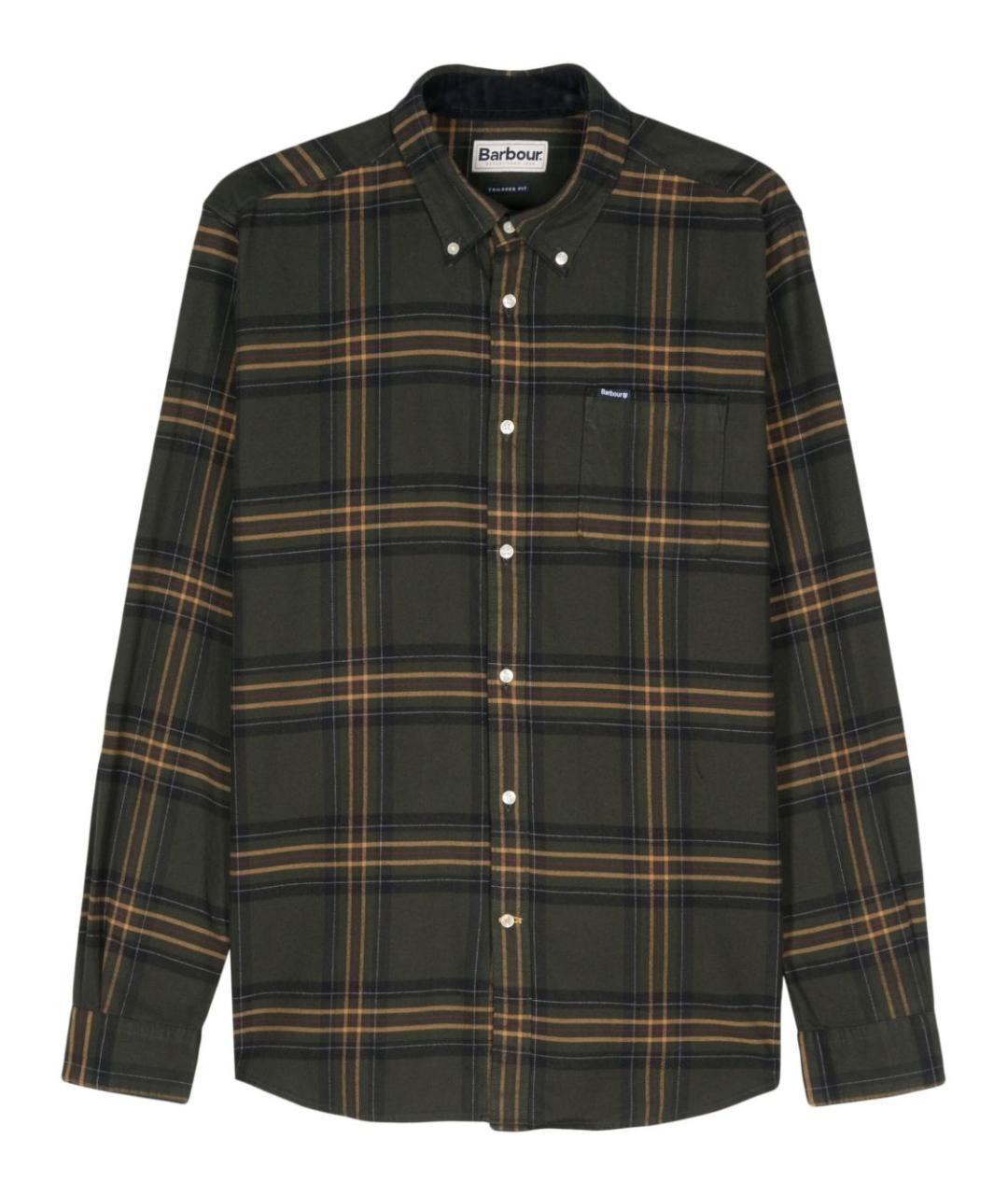 BARBOUR Зеленая хлопковая классическая рубашка, фото 1