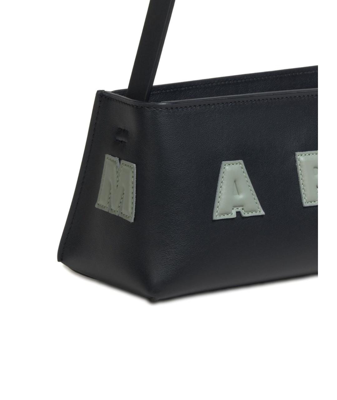 MARNI Черная кожаная сумка через плечо, фото 5