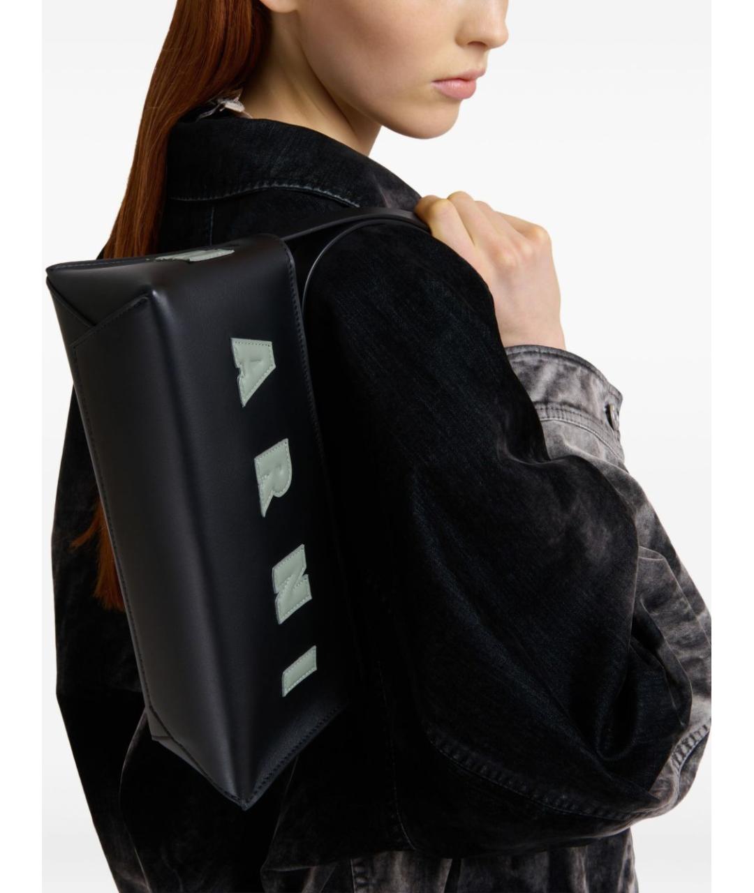 MARNI Черная кожаная сумка через плечо, фото 6