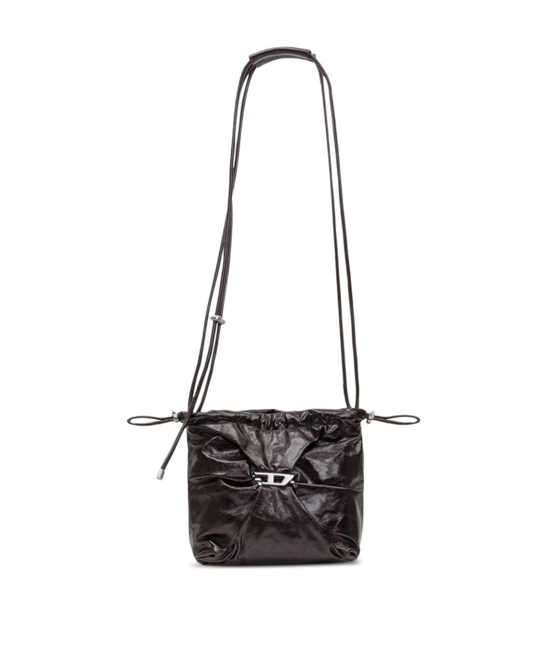 DIESEL Черная кожаная сумка через плечо, фото 3