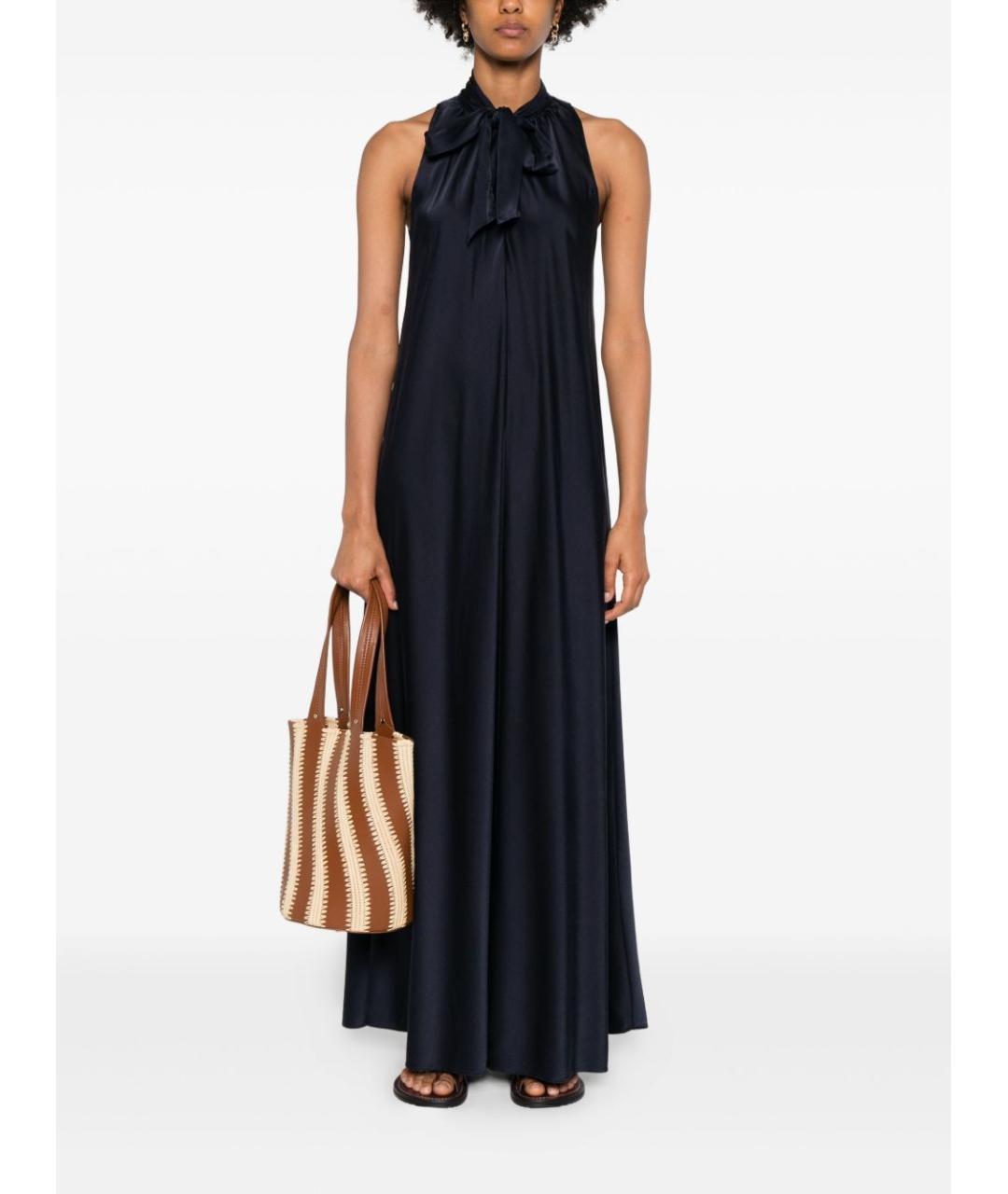 FORTE FORTE Синее шелковое повседневное платье, фото 3