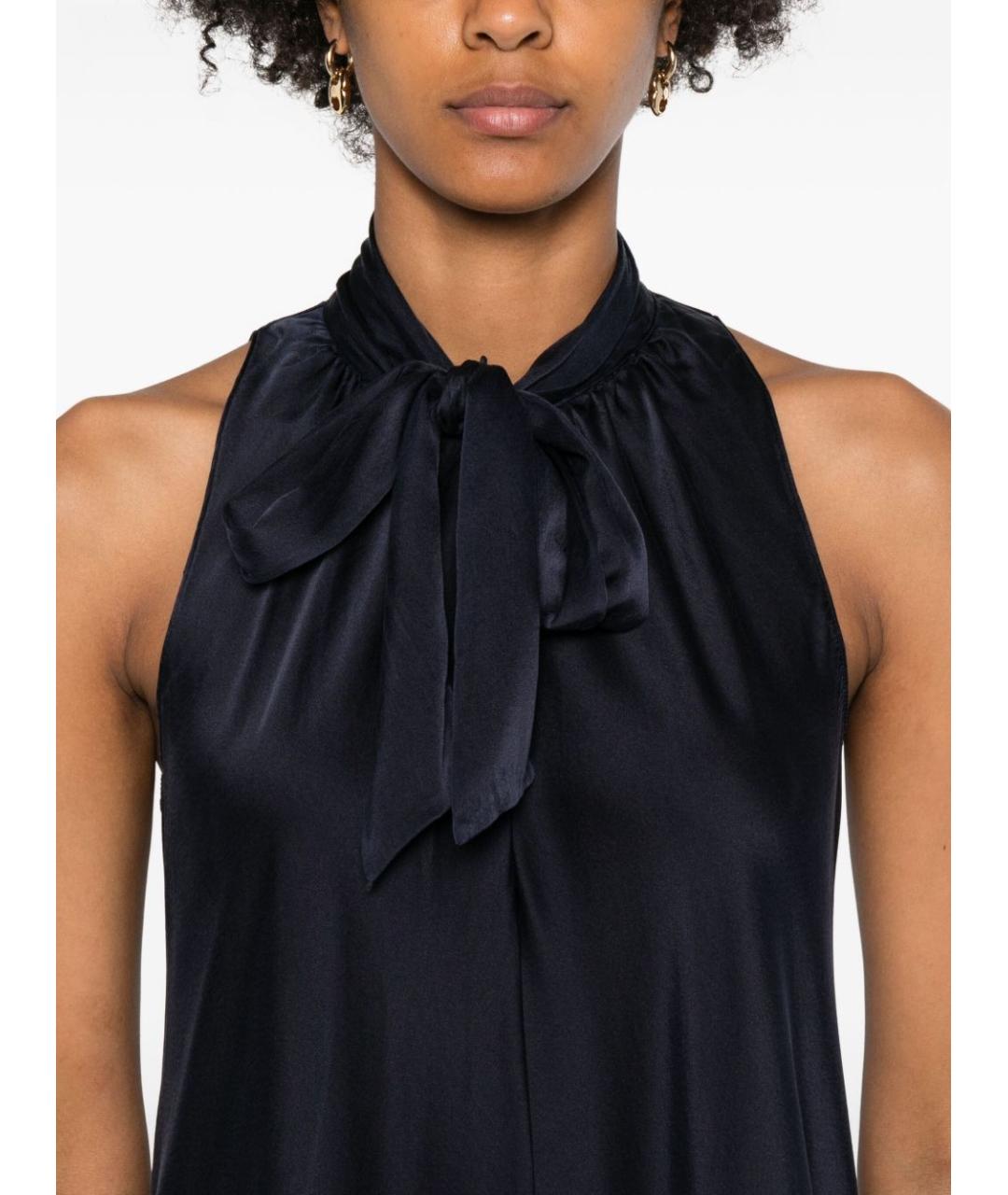 FORTE FORTE Синее шелковое повседневное платье, фото 4