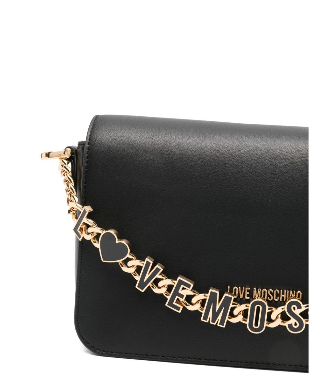 LOVE MOSCHINO Черная сумка с короткими ручками из искусственной кожи, фото 2