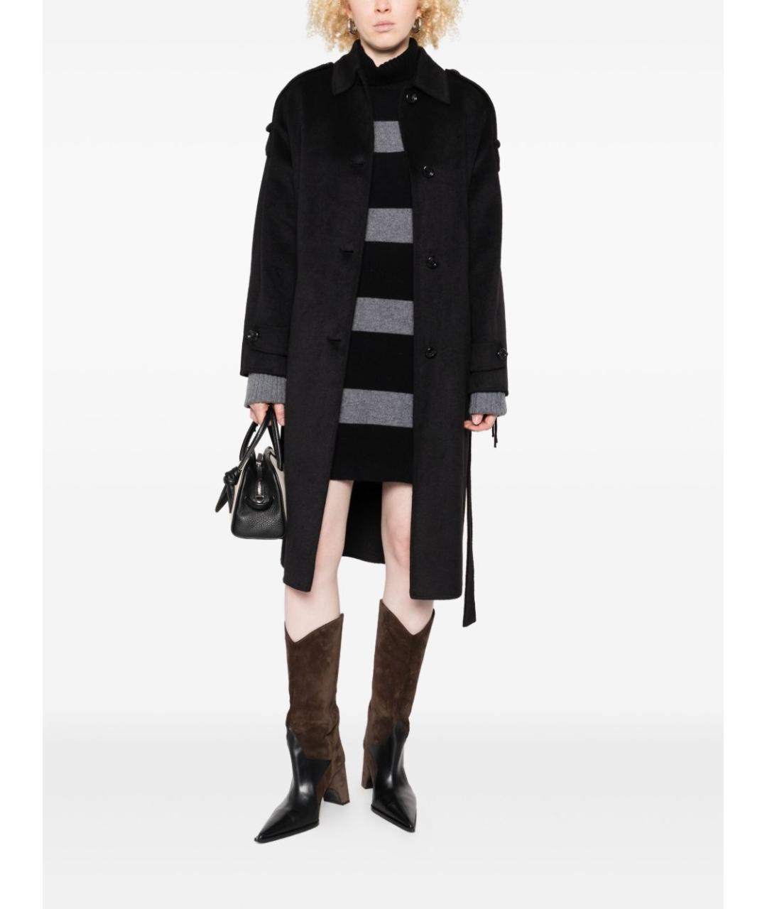 LIU JO Черное шерстяное пальто, фото 2