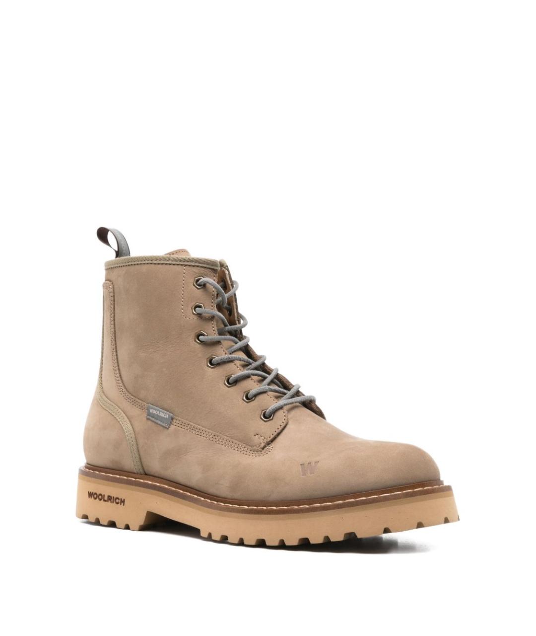 WOOLRICH Серые кожаные высокие ботинки, фото 1