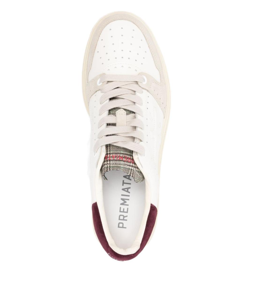 PREMIATA Белые кожаные низкие кроссовки / кеды, фото 2