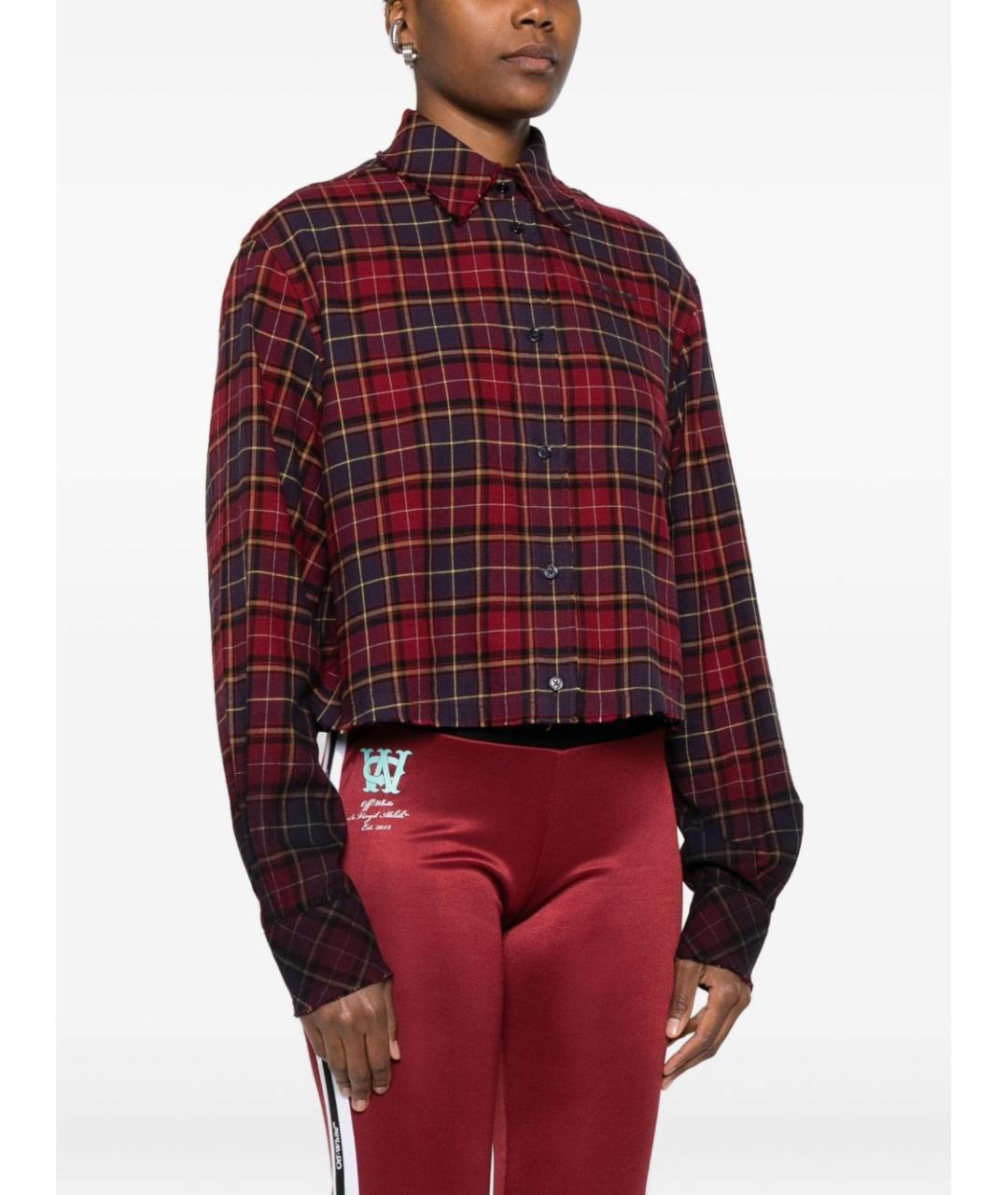 OFF-WHITE Бордовая хлопковая рубашка, фото 4