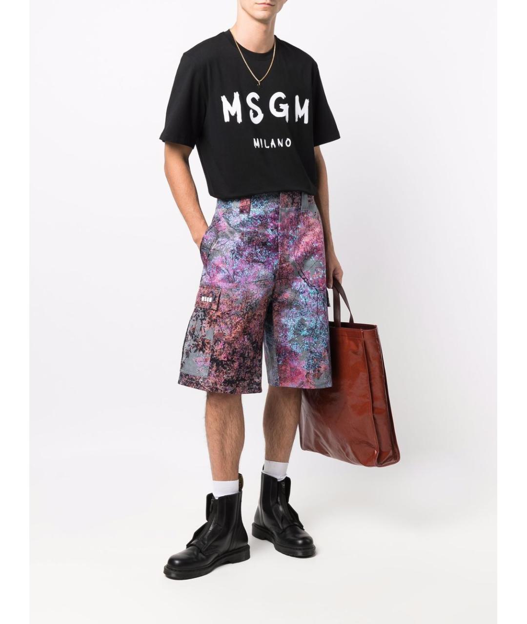 MSGM Черная хлопковая футболка, фото 4