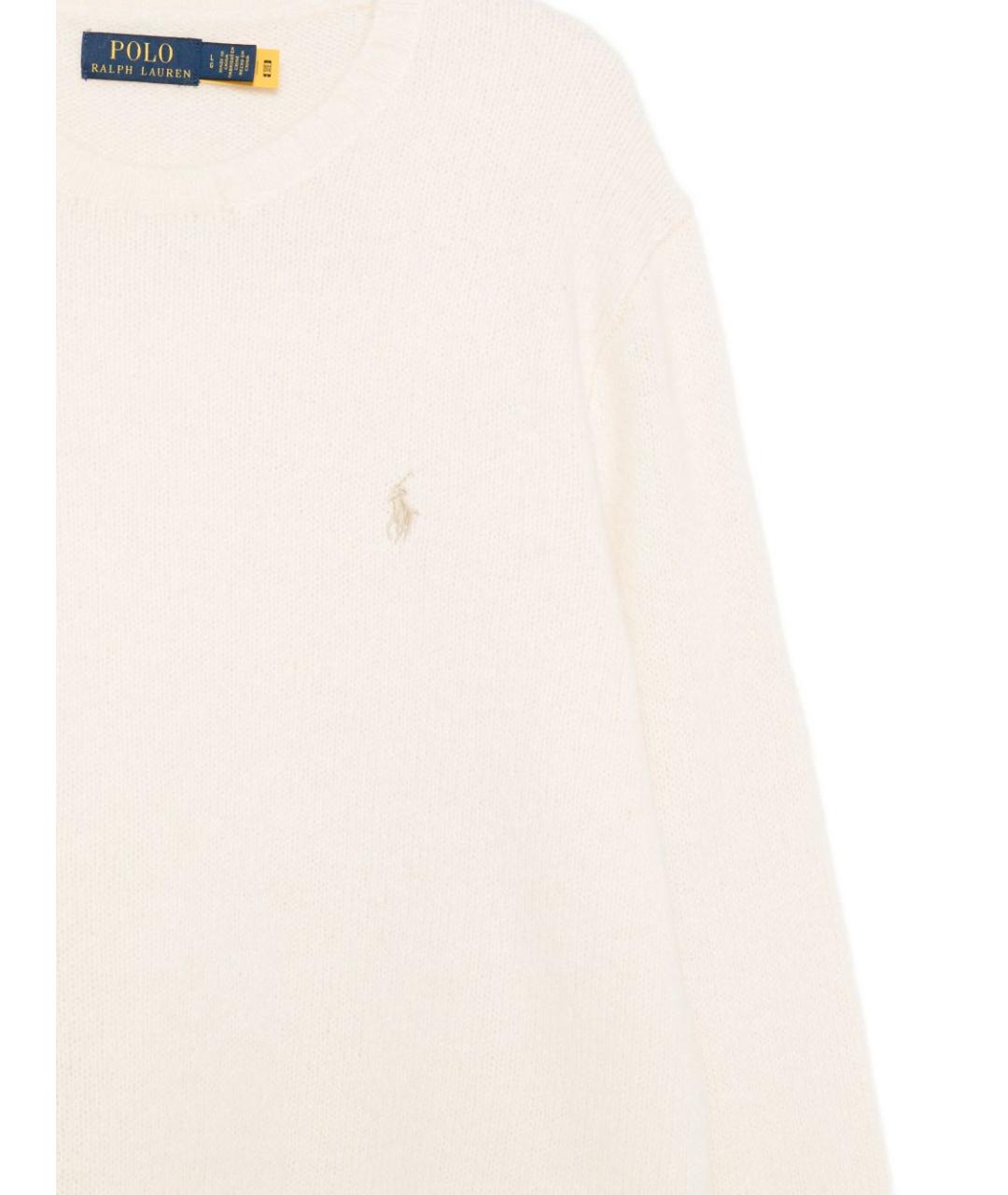 POLO RALPH LAUREN Бежевый шерстяной джемпер / свитер, фото 2