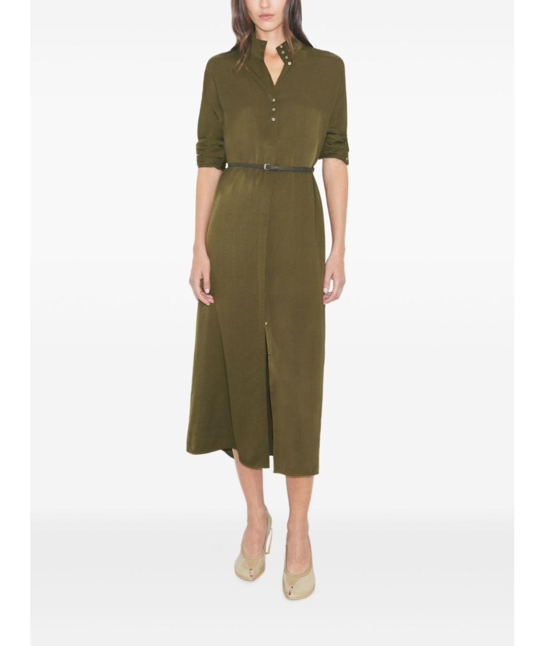 TORY BURCH Зеленые шелковое повседневное платье, фото 4