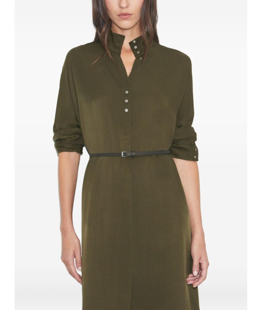 TORY BURCH Зеленые шелковое повседневное платье, фото 2