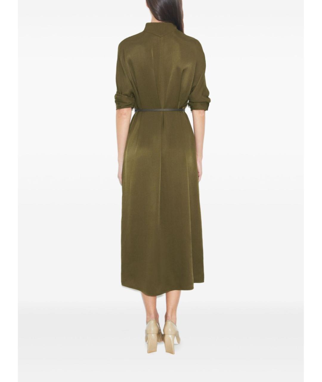 TORY BURCH Зеленые шелковое повседневное платье, фото 3