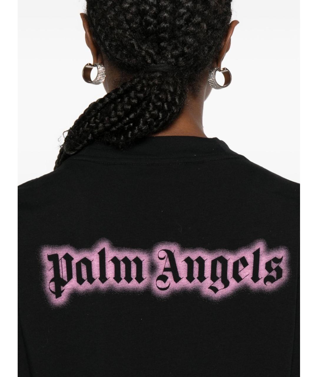 PALM ANGELS Черная хлопковая футболка, фото 2