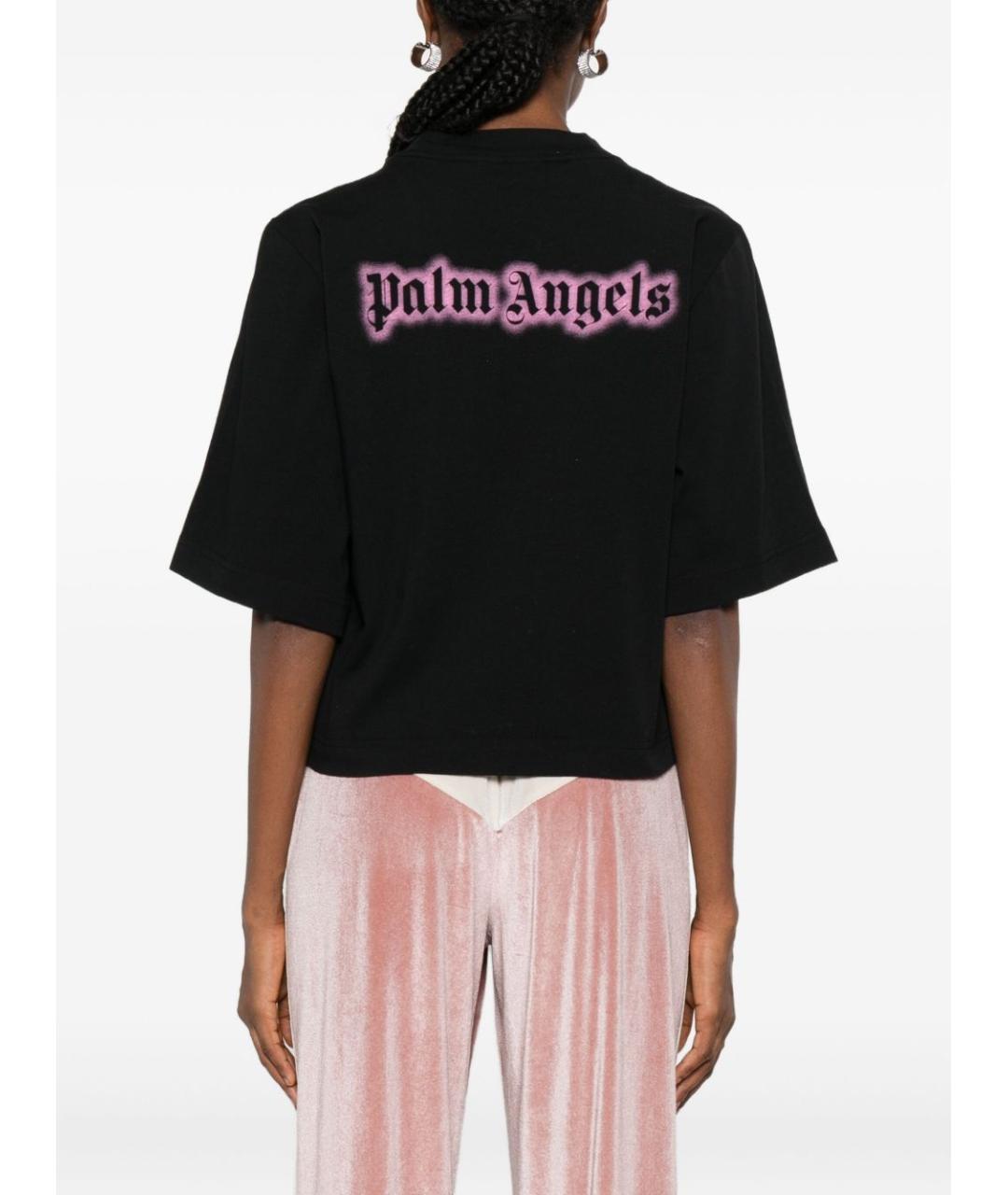 PALM ANGELS Черная хлопковая футболка, фото 3