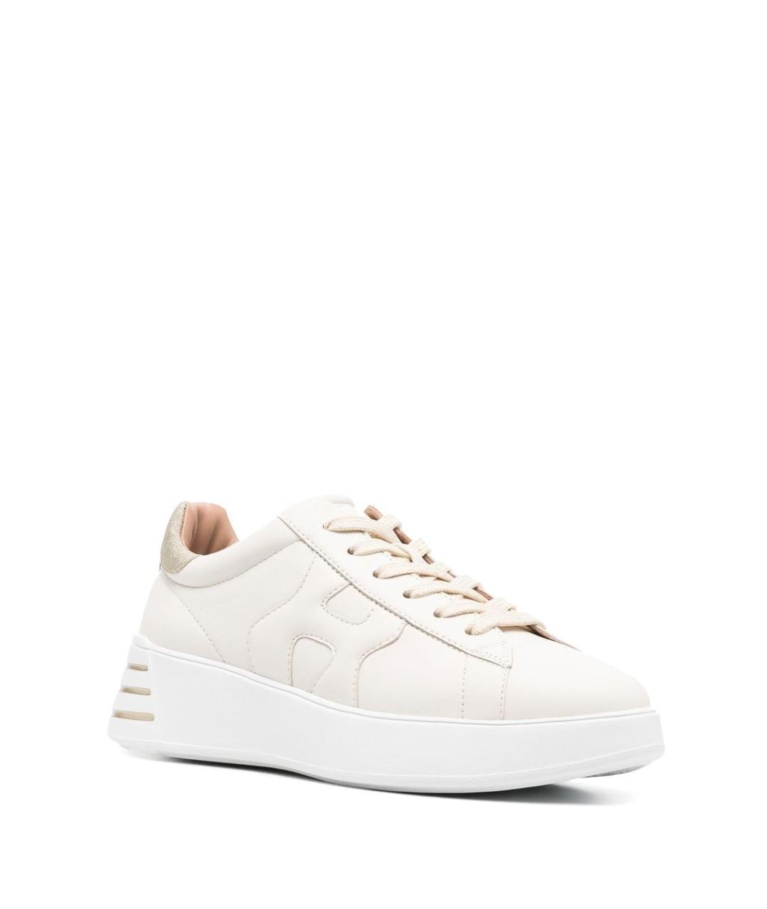 HOGAN Бежевые кожаные кроссовки, фото 3