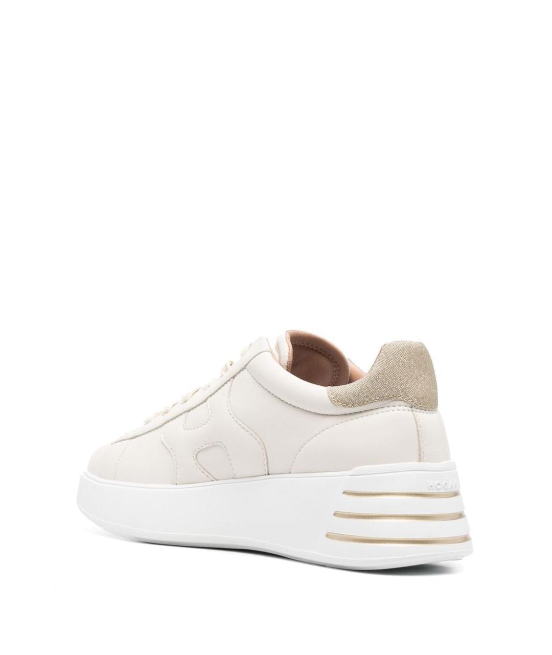 HOGAN Бежевые кожаные кроссовки, фото 2