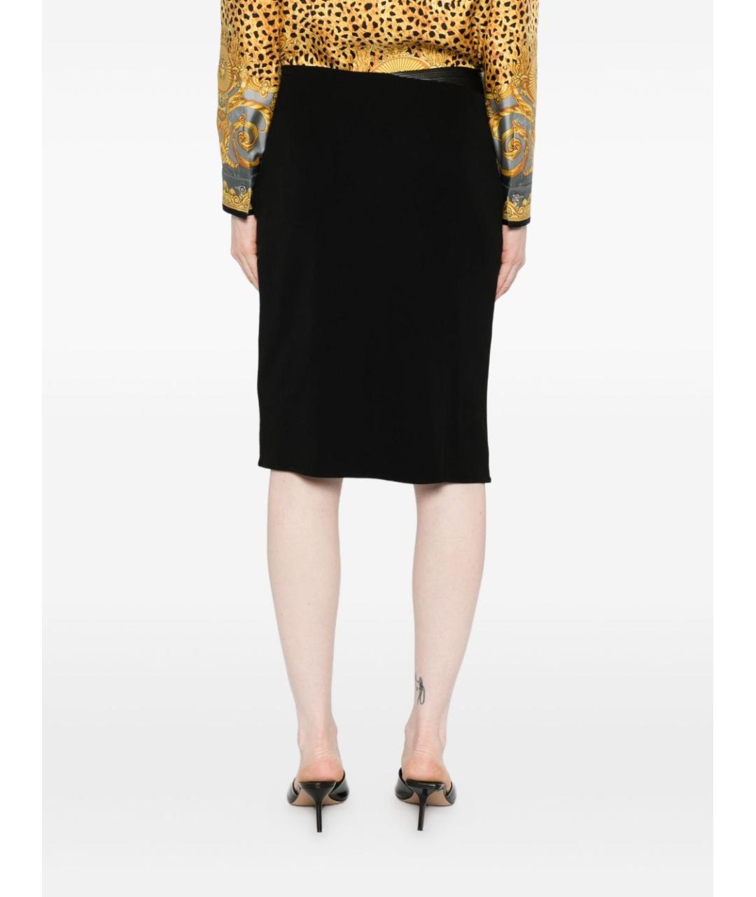 VERSACE Черная вискозная юбка миди, фото 2