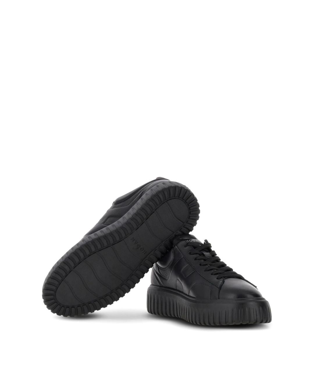 HOGAN Черные кожаные низкие кроссовки / кеды, фото 5